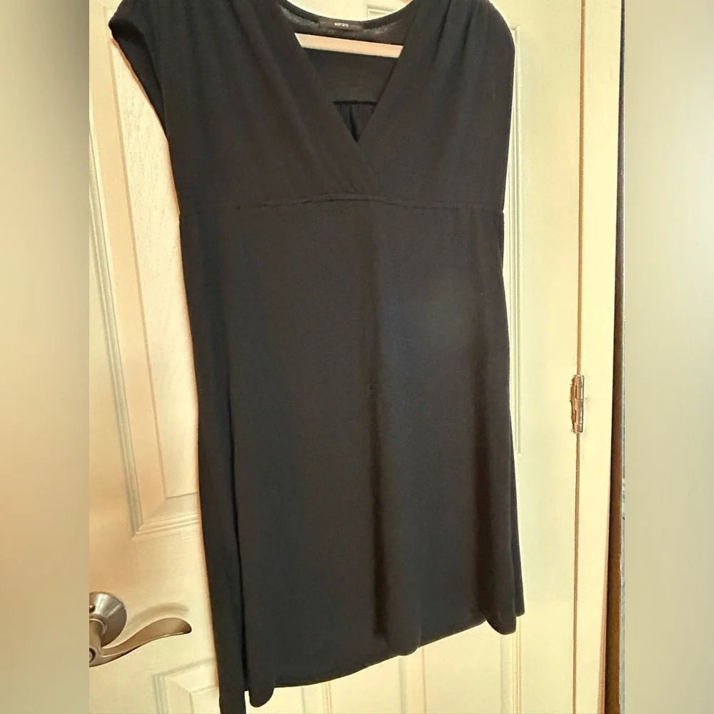 Little Dress Black V-Neck Sleeveless Cotton Soft Stretchy Comfortable